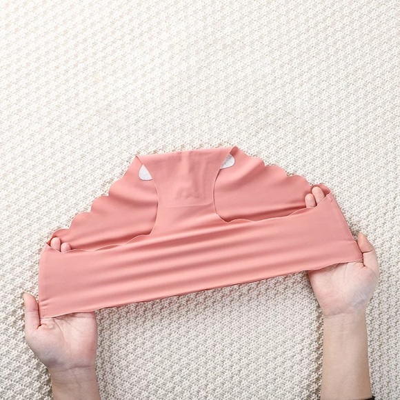 NWT 2 bundle panties 2 pastel pink SLXL seamless scallop edge hipsters two pairs - Picture 3 of 7